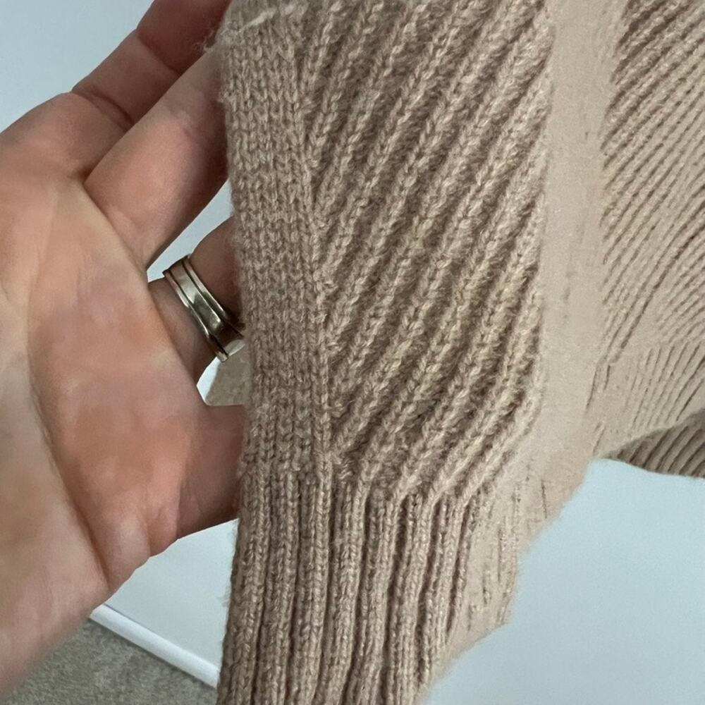 Pure Collection Sweater Vest Womens 4 Tan 100% Cashmere Ribbed Knit Shell - Picture 3 of 9